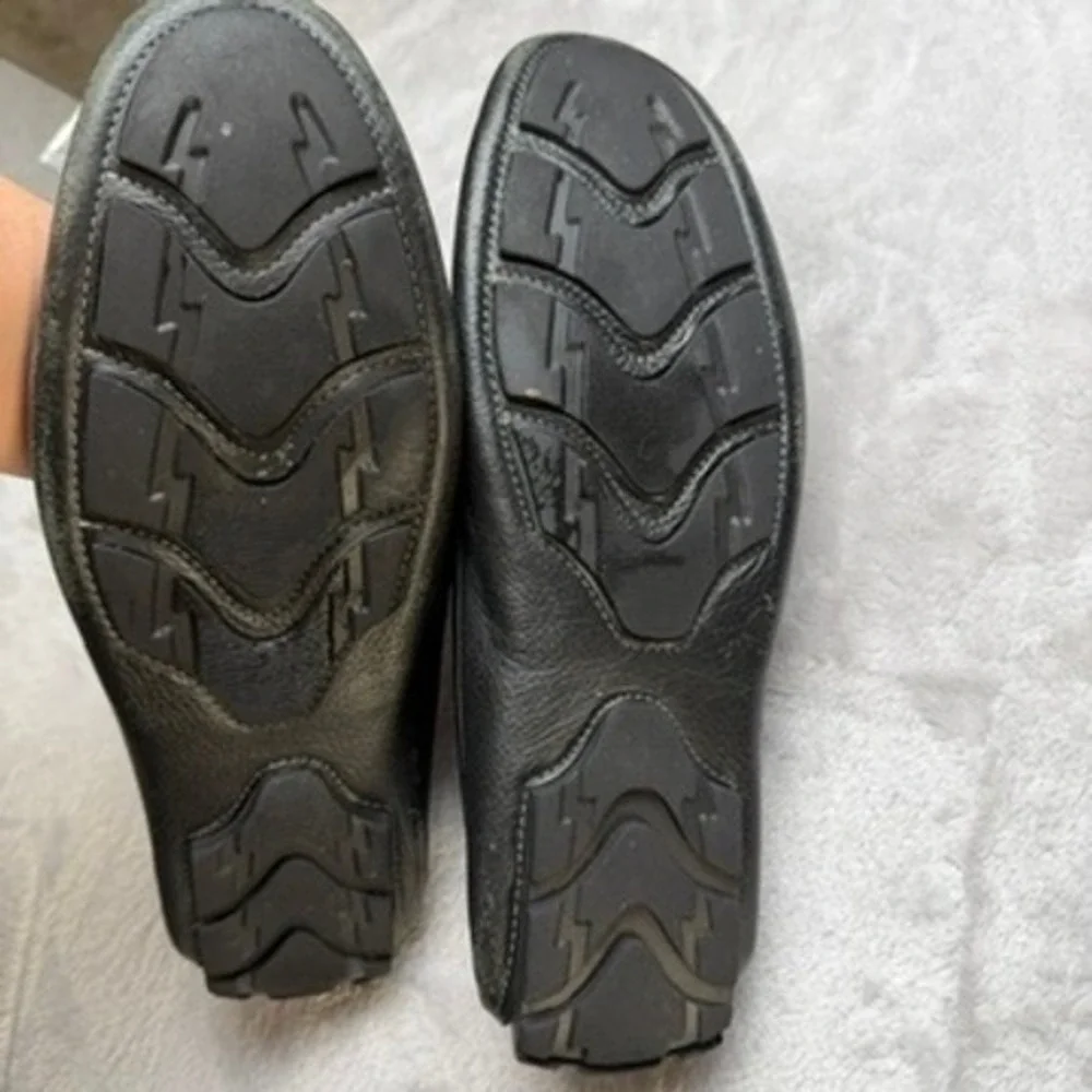 1901‎ Nordstrom Mens Black Pebbled Leather Driving Loafers Size 9.5 M12811